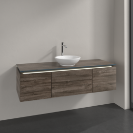 Тумба под раковину Villeroy & Boch Legato 140х38 см с подсветкой ДСП каменный дуб B585L0RK