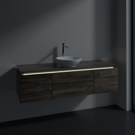 Тумба под раковину Villeroy & Boch Legato 140х38 см с подсветкой ДСП каменный дуб B585L0RK