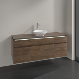 Тумба под раковину Villeroy & Boch Legato 140х55 см с подсветкой ДСП дуб аризона B586L0VH