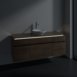 Тумба под раковину Villeroy & Boch Legato 140х55 см с подсветкой ДСП дуб аризона B586L0VH