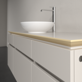 Тумба під раковину Villeroy & Boch Legato 140х55 см з підсвічуванням ДСП ніжно-сірий B586L0VK