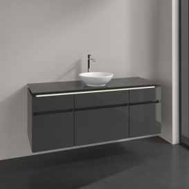 Тумба под раковину Villeroy & Boch Legato 140х55 см с подсветкой МДФ/ДСП глянцевый серый B586L0FP