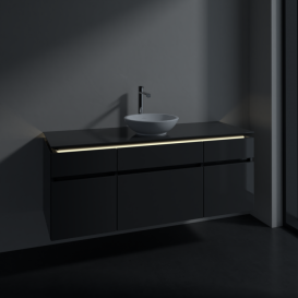 Тумба под раковину Villeroy & Boch Legato 140х55 см с подсветкой МДФ/ДСП глянцевый серый B586L0FP