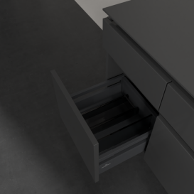 Тумба под раковину Villeroy & Boch Legato 140х55 см с подсветкой МДФ/ДСП глянцевый серый B586L0FP