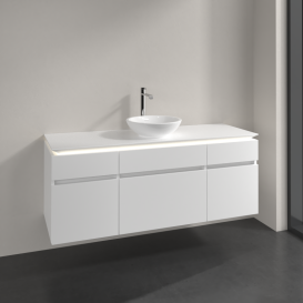 Тумба под раковину Villeroy & Boch Legato 140х55 см с подсветкой ДСП белый матовый B586L0MS