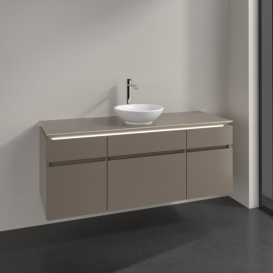 Тумба под раковину Villeroy & Boch Legato 140х55 см с подсветкой ДСП трюфель серый B586L0VG