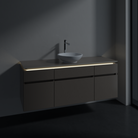 Тумба под раковину Villeroy & Boch Legato 140х55 см с подсветкой ДСП трюфель серый B586L0VG