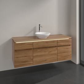 Тумба под раковину Villeroy & Boch Legato 140х55 см с подсветкой ДСП дуб канзас B586L0RH