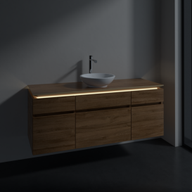 Тумба под раковину Villeroy & Boch Legato 140х55 см с подсветкой ДСП дуб канзас B586L0RH