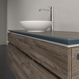 Тумба під раковину Villeroy & Boch Legato 140х55 см з підсвічуванням ДСП кам'яний дуб B586L0RK