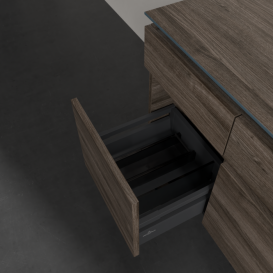 Тумба під раковину Villeroy & Boch Legato 140х55 см з підсвічуванням ДСП кам'яний дуб B586L0RK