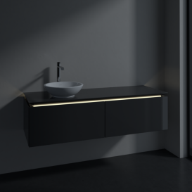 Тумба под раковину Villeroy & Boch Legato 140х38 см с подсветкой МДФ/ДСП глянцевый серый B587L0FP