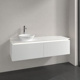 Тумба под раковину Villeroy & Boch Legato 140х38 см с подсветкой ДСП белый матовый B587L0MS