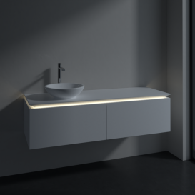 Тумба под раковину Villeroy & Boch Legato 140х38 см с подсветкой ДСП белый матовый B587L0MS