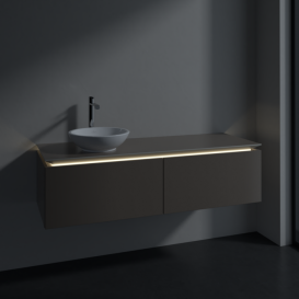 Тумба под раковину Villeroy & Boch Legato 140х38 см с подсветкой ДСП трюфель серый B587L0VG