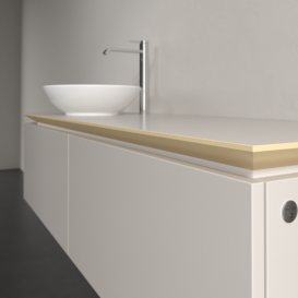 Тумба под раковину Villeroy & Boch Legato 140х38 см с подсветкой ДСП нежно-серый B587L0VK