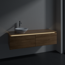 Тумба під раковину Villeroy & Boch Legato 140х38 см з підсвічуванням ДСП дуб канзас B587L0RH