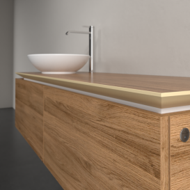 Тумба під раковину Villeroy & Boch Legato 140х38 см з підсвічуванням ДСП дуб канзас B587L0RH
