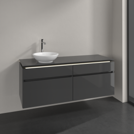 Тумба под раковину Villeroy & Boch Legato 140х55 см с подсветкой МДФ/ДСП глянцевый серый B588L0FP