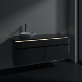 Тумба под раковину Villeroy & Boch Legato 140х55 см с подсветкой МДФ/ДСП глянцевый серый B588L0FP