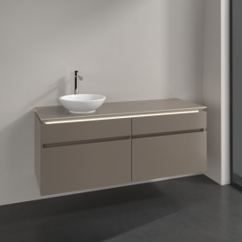 Тумба под раковину Villeroy & Boch Legato 140х55 см с подсветкой ДСП трюфель серый B588L0VG