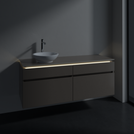 Тумба под раковину Villeroy & Boch Legato 140х55 см с подсветкой ДСП трюфель серый B588L0VG