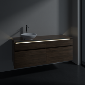 Тумба под раковину Villeroy & Boch Legato 140х55 см с подсветкой ДСП дуб аризона B588L0VH
