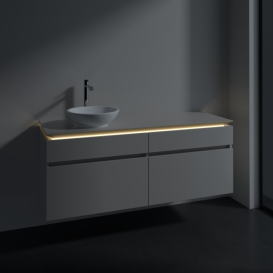 Тумба под раковину Villeroy & Boch Legato 140х55 см с подсветкой ДСП нежно-серый B588L0VK