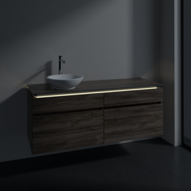 Тумба под раковину Villeroy & Boch Legato 140х55 см с подсветкой ДСП каменный дуб B588L0RK