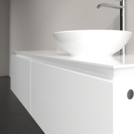 Тумба під раковину Villeroy & Boch Legato 140х38 см з підсвічуванням МДФ/ДСП білий глянсовий B589L0DH