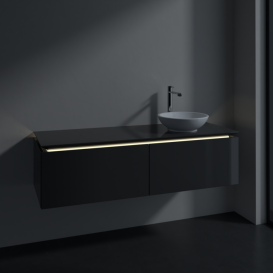 Тумба під раковину Villeroy & Boch Legato 140х38 см з підсвічуванням МДФ/ДСП глянсовий сірий B589L0FP