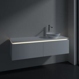 Тумба під раковину Villeroy & Boch Legato 140х38 см з підсвічуванням ДСП білий матовий B589L0MS