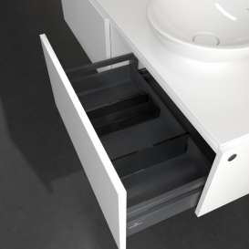 Тумба під раковину Villeroy & Boch Legato 140х38 см з підсвічуванням ДСП білий матовий B589L0MS