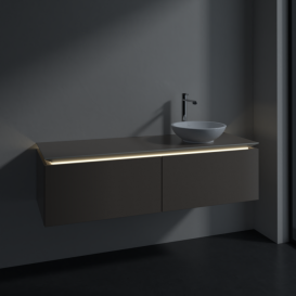 Тумба під раковину Villeroy & Boch Legato 140х38 см з підсвічуванням ДСП сірий трюфель B589L0VG