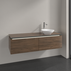 Тумба під раковину Villeroy & Boch Legato 140х38 см з підсвічуванням ДСП дуб аризона B589L0VH