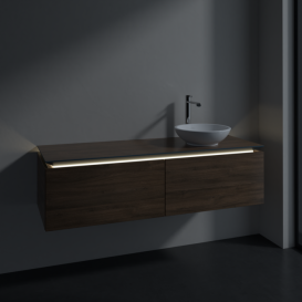 Тумба під раковину Villeroy & Boch Legato 140х38 см з підсвічуванням ДСП дуб аризона B589L0VH