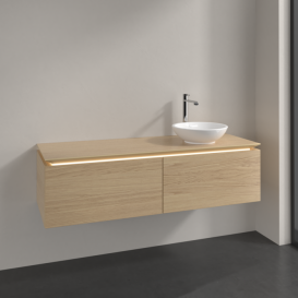 Тумба под раковину Villeroy & Boch Legato 140х38 см с подсветкой ДСП северный дуб B589L0VJ