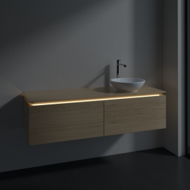 Тумба под раковину Villeroy & Boch Legato 140х38 см с подсветкой ДСП северный дуб B589L0VJ