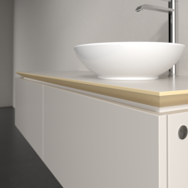 Тумба під раковину Villeroy & Boch Legato 140х38 см з підсвічуванням ДСП ніжно-сірий B589L0VK