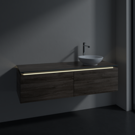 Тумба під раковину Villeroy & Boch Legato 140х38 см з підсвічуванням ДСП кам'яний дуб B589L0RK