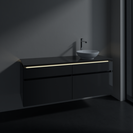Тумба под раковину Villeroy & Boch Legato 140х55 см с подсветкой МДФ/ДСП глянцевый серый B590L0FP