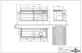 Тумба под раковину Villeroy & Boch Legato 140х55 см с подсветкой МДФ/ДСП глянцевый серый B590L0FP