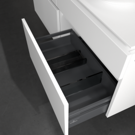 Тумба під раковину Villeroy & Boch Legato 140х55 см з підсвічуванням ДСП білий матовий B590L0MS