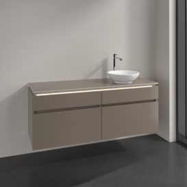 Тумба под раковину Villeroy & Boch Legato 140х55 см с подсветкой ДСП трюфель серый B590L0VG