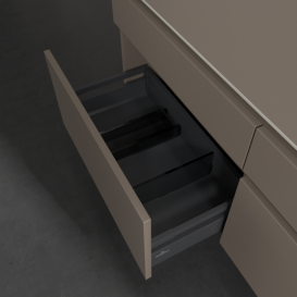 Тумба под раковину Villeroy & Boch Legato 140х55 см с подсветкой ДСП трюфель серый B590L0VG