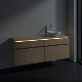 Тумба під раковину Villeroy&Boch Legato 140х55 см з підсвічуванням ДСП північний дуб B590L0VJ