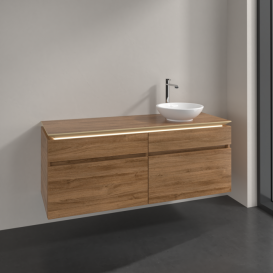 Тумба под раковину Villeroy & Boch Legato 140х55 см с подсветкой ДСП дуб канзас B590L0RH