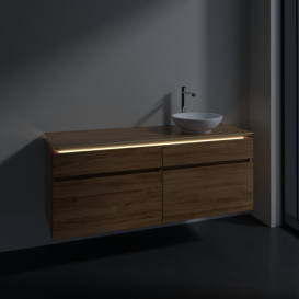 Тумба під раковину Villeroy & Boch Legato 140х55 см з підсвічуванням ДСП дуб канзас B590L0RH