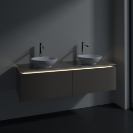 Тумба под раковину Villeroy & Boch Legato 140х38 см с подсветкой ДСП трюфель серый B591L0VG