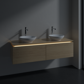Тумба под раковину Villeroy & Boch Legato 140х38 см с подсветкой ДСП северный дуб B591L0VJ